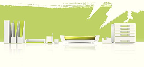 Leitz 53641064 Tape Dispenser, Heavy Base with Tape, Wow Range, White/Metallic Green - color: Metallic Green