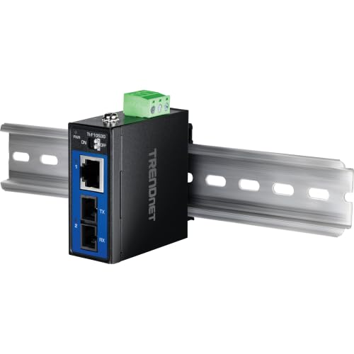 TRENDnet Industrial 100Base-FX Single-Mode SC Fiber Converter, TI-F10S30, - style: 30 KM