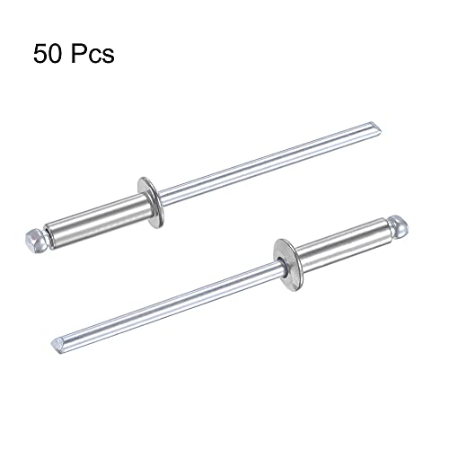uxcell Blind Rivets 304 Stainless Steel 3.2mm Diameter 12mm Grip Length Silver 50pcs - size: 3.2mm x 12mm