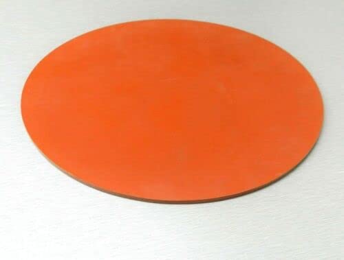 JTS 1/8" Silicone Rubber Pad 6" Round Thick Gasket Solid High Temperature Red/Orange Commercial Grade Made in USA
