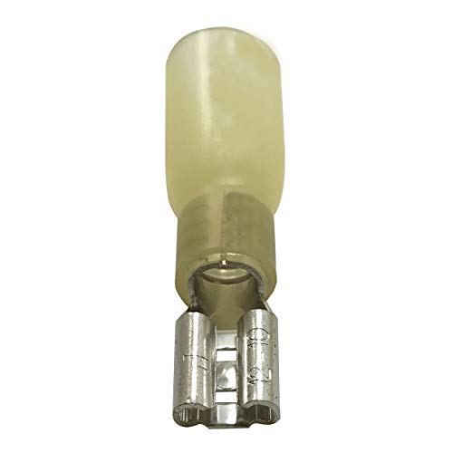 10 Pack - Heat Shrink & Crimp Insulated Female Quick Disconnect Compatible with 8 AWG Gauge .250 Tab - Made in USA - color: 8 Gauge, size: Female Heat Shrink .250 Tab