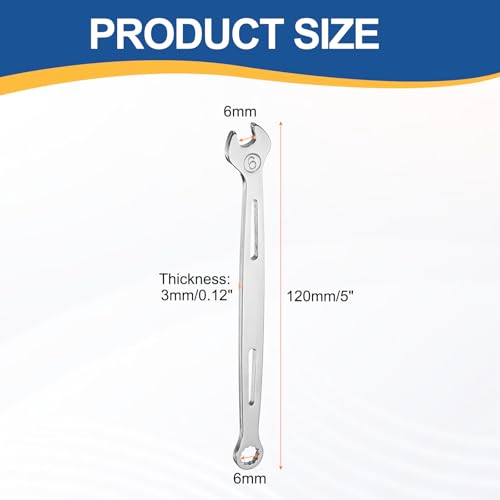HARFINGTON 2Pcs Combination Wrench 6mm Metric 12-Point Box and Open End - size: 6mm