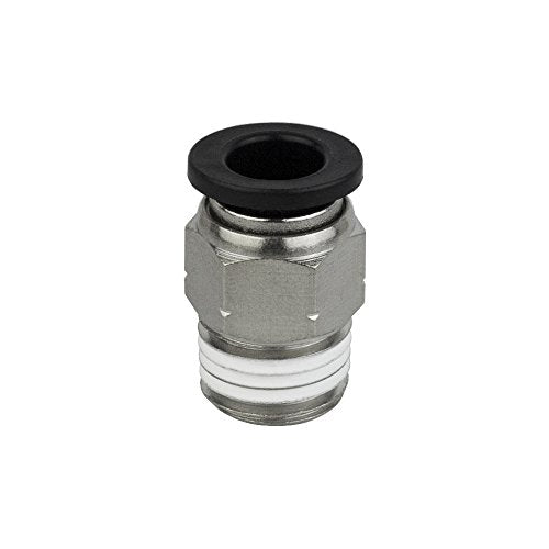 PneumaticPlus PC-1/4-N3 Push to Connect Fittings, Male Straight - 1/4" Tube OD x 3/8" NPT Thread (Pack of 10) - size: 1/4" Tube OD x 3/8" NPT Thread