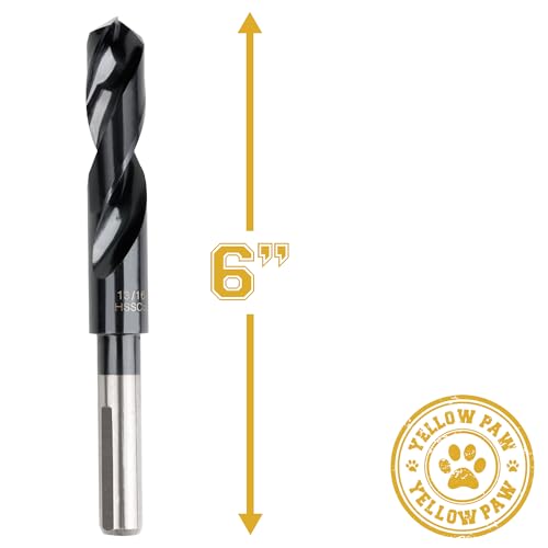 13/16 Inch Drill Bit for Metal - Industrial Grade M35 Cobalt Titanium Aluminum Nitrite - 13/16" Diameter & Total Length of 6" with Working Length of 3" Easily Drill Into Metal, Steel, & Aluminum - size: 13/16"
