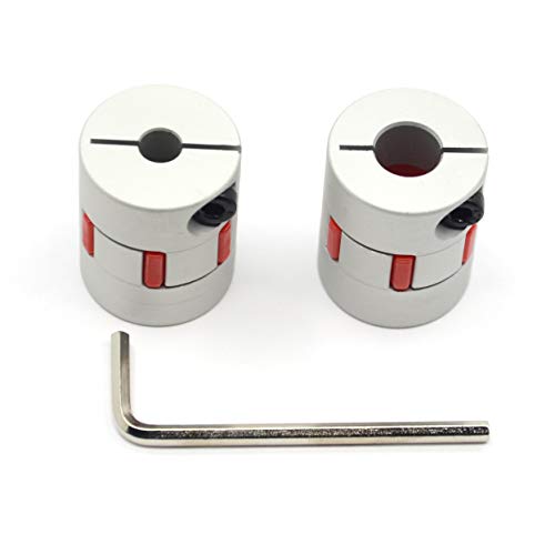 2PCS 6.35mm to 10mm Aluminium Plum Flexible Shaft Coupling Diameter25mm Length30mm 6.35x10mm Motor Connector Flexible Coupler for 3D Printer CNC Machine and Servo Stepped Motor(6.35x10mm) - size: 6.35x10mm, style: D25 L30
