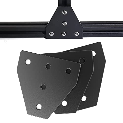 4pcs 3030 Series Aluminum Extrusion Connector Plate Set,Black T Shape 3030 Aluminum Profile Corner Bracket Joint Plate with 20pcs T Nuts and Screws,for T Slot Aluminum Extrusion Profile - style: 4Sets T Black with Screws