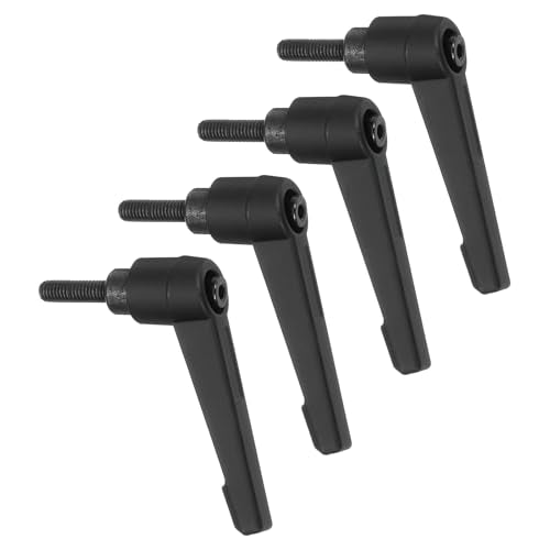 uxcell 4Pcs M5 x 16mm Adjustable Knobs Handle Male Thread Push Button Ratchet Quick Release Locking Rotating Bolt for Lathe Machinery, Black - size: M5 x 16mm