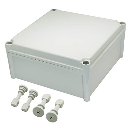 Zulkit Junction Box ABS Plastic Dustproof Waterproof IP67 Junction Boxes Universal Electrical Project Enclosure DIY Electronic Project Box Grey 11.02 x 11.02 x 5.12 inch (280 x 280 x 130 mm) - size: 11.02" x 11.02" x 5.12"