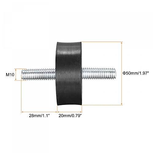 uxcell Rubber Mounts 4pcs M10x28mm Male Vibration Isolator Shock Absorber D50mmxH20mm - size: M8x28x50x20mm