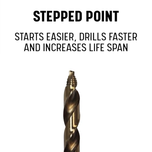 Drill America 6.00mm Stepped Point Cobalt Drill Bit with 3-Flat Shank - size: 6.00mm