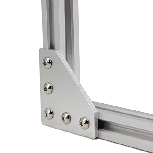 12PCS Corner Bracket Plate Outside Joining Plate for 2020 Series Aluminum Profile 3D Printer Frame (L-Silver-2020) - style: L-Silver-2020
