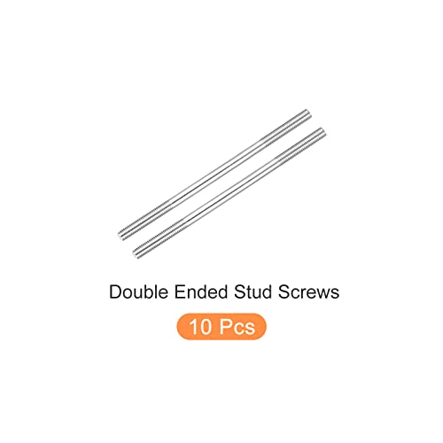 METALLIXITY Double Ended Stud Screws (M5 Thread 100mm Length) 10pcs, 304 Stainless Steel Dual Threaded Rod Bolts - for House Maintenance - size: M5x100mm