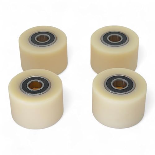 Nylon Pulley 4 pcs 1.5-inch Nylon Roller Wheel with Bearings, CNC Guiding Wheel Flat Belt Idler (1.5in Diameter - 1 in Wide - 3/8 in Bearing) (1.5 * 1) - size: 1.5 * 1