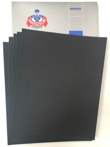 Matador Abrasive Wet or Dry Sandpaper 5 Sheets 180 Grit 9"x11" Silicon Carbide Made in Germany
