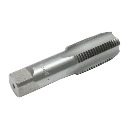 HFS(R) 1/2" NPT Pipe Tap – Carbon Steel Pipe Threading Tool for Industrial, Plumbing & Auto Repair, Professional DIY Thread Cutting - size: 1/2"