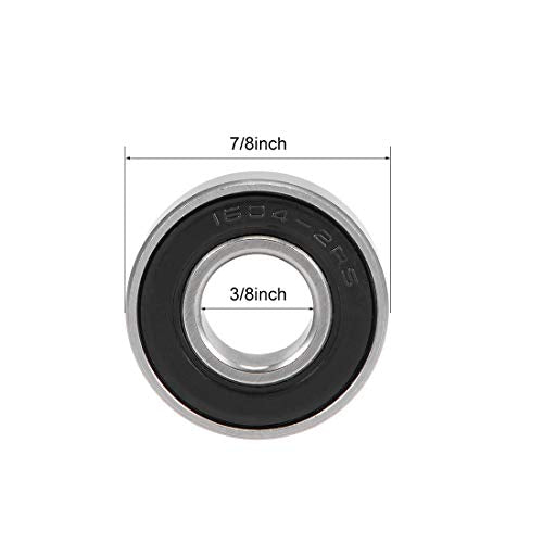 uxcell 1604-2RS Deep Groove Ball Bearings 3/8x7/8x11/32" Chrome Steel 2pcs - size: 3/8"x7/8"x11/32"