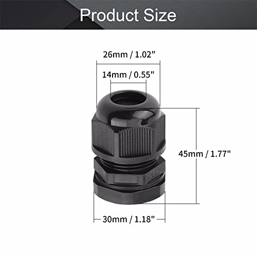 Fielect Cable Gland PG16 2 Holes Waterproof Nylon Joint Adjustable Locknut for 2.5-6 Dia Wire 1Pcs - color: 2 11mm 22.5mm