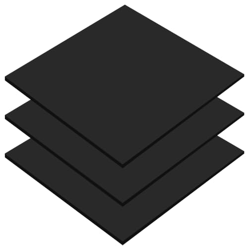 3 Pack Solid Rubber Sheet, 1/4" Thick x 12" Wide x 12" Long