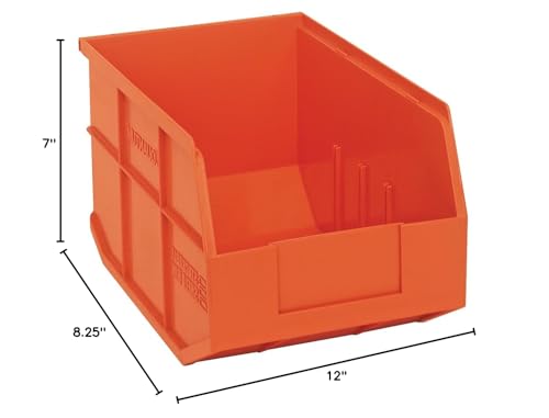 Quantum Storage SSB423 Stackable Shelf Bins Part Organizer - 12" x 8-1/4" x 7" - 6 Pack - color: Orange