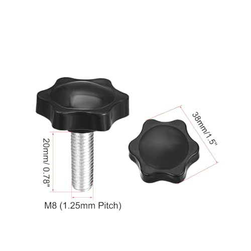 uxcell Clamping Screw Knob, 38mm Dia Plum Hex Shaped Grips Star Knob M8 x 20mm Male Thread, 2pcs - size: M8x20mm