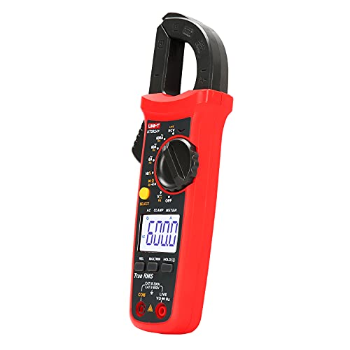 UNI-T Digital Clamp Meter UT202A+, AC Current TRMS HVAC Volt Amp Ohm Meter Clamp On Multimeter Auto Ranging 6000 Counts AC DC Voltage Frequency Resistance Capacitance Continuity Diode Live Wire Tester - size: UT202A+