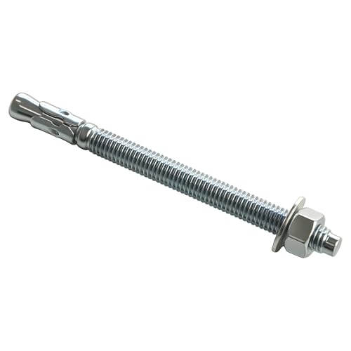 3/8" x 5" Concrete Anchors Wedge Anchor, Carbon Steel,10 Pcs - size: 3/8"x5"