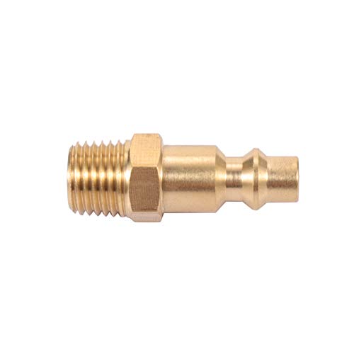 Brass 1/4-Inch NPT Male Industrial Air Hose Quick Connect Adapter,Air Coupler and Plug Kit,Air Compressor Fittings 10pcs (Male NPT) - size: Male NPT