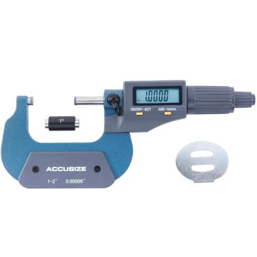 Accusize Industrial Tools Outside Micrometer, 1-2 in/25-50 mm, MD71-0002 - size: 1-2"