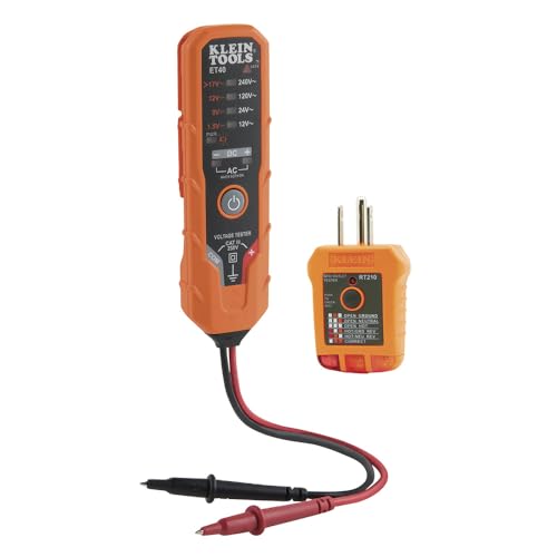 Klein Tools ET40VP GFCI Receptacle Tester and AC/DC Voltage Tester Kit - size: 2-Piece Tester Kit