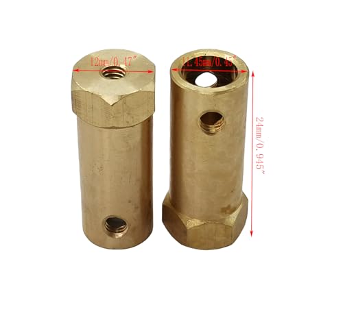 5Pcs 8mm Bore Brass Couplers, Hexagon Motor Shaft Coupling Flexible Connector with Screws and Wrench for Robotics and R/C Car Wheels Tires Shaft Motor - size: 8mm