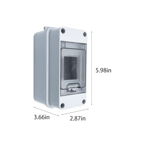 Distribution Protection Box IP65 Waterproof, 3 Way Circuit Breaker Box with Din Rail, ABS Plastic Transparent Cover Electrical Breaker Box Enclosure for Indoor Outdoor Wall Mount - color: HT-3