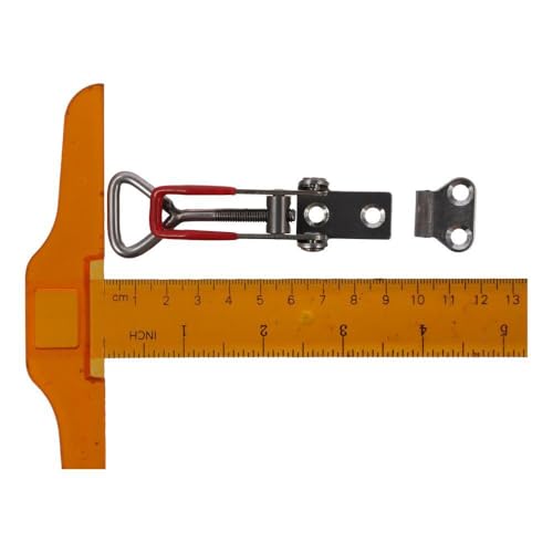 Adjustable Locking Clip Stainless Steel Portable PVC Plastic Quick Bolt Clamp Durable Silver Pull Hasp Latches (1pc)
