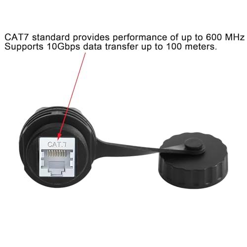 5PCS 10Gbps CAT7 Panel Mounting Shielded RJ45 Waterproof Connector - size: 5 Pieces CAT7
