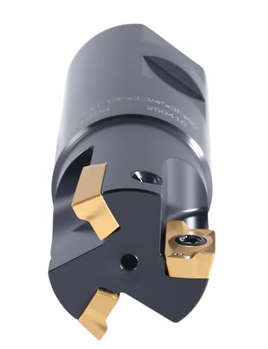 Accusize Industrial Tools 1-1/4'' 90 Deg Square Shoulder Indexable End Mill with APKT1604 Inserts, 0056-0922 - size: 1-1/4" Cut, 1-1/4" Shk, 3 Fl