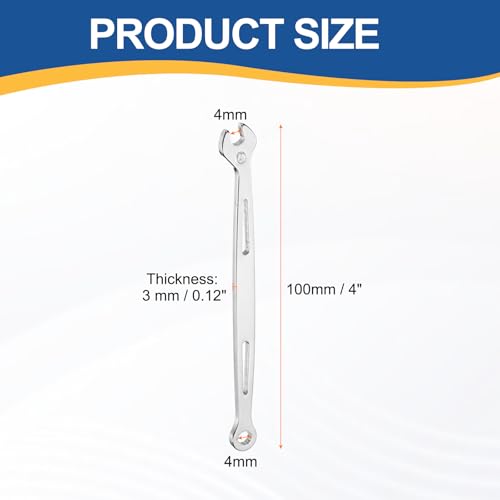 HARFINGTON 2Pcs Combination Wrench 4mm Metric 12-Point Box and Open End - size: 4mm