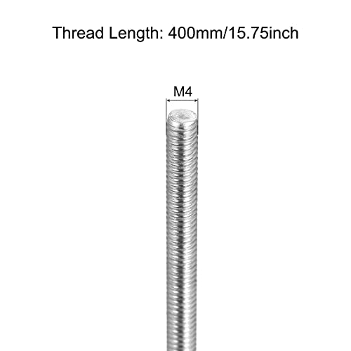 MECCANIXITY Fully Threaded Rod M4 x 400mm 0.7mm Thread Pitch 304 Stainless Steel Right Hand Threaded Rods Bar Studs 6 Pack - size: M4 x 400mm