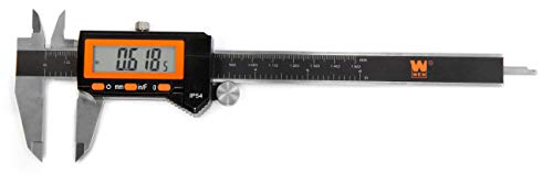 WEN 10764 Electronic 6.1" Stainless Steel Water-Resistant Digital Caliper with LCD Readout & Storage Case, IP54 Rated - style: Stainless Steel