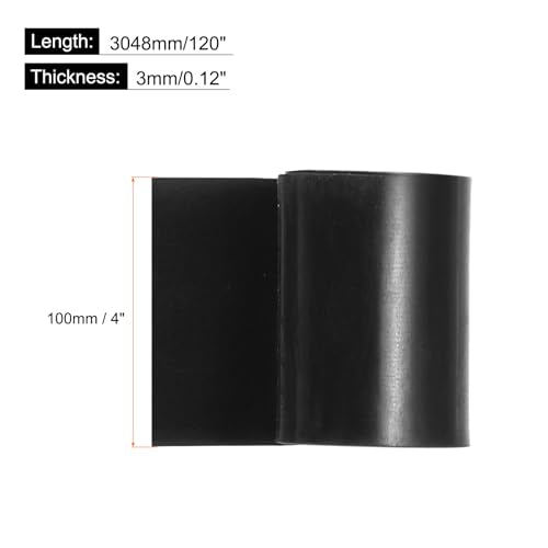 MECCANIXITY Solid Rubber Sheet 1/8" Thick x 4" Wide x 120" Long, Anti-Slip Neoprene Rubber Roofing Material for Gaskets DIY Material, Pads, Seal, Bumpers - size: 1/8" x 4" x 120"
