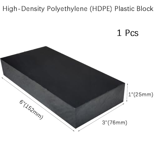 High-Density Polyethylene (HDPE) Plastic Block 1" x 3" x 6",HDPE Plastic Tapping Block for Machining,Home Improvements,DIY Projects (Black) - color: Black, size: 1" x 3" x 6"