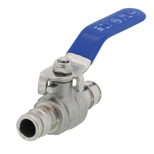 CMI Inc - 3/4" PEX Ball Valve – 304 Stainless Steel Full Port Inline Shutoff for Hot & Cold Water, Threaded & Compression Fittings, Crimping Tool Compatible, Plumbing System Manifold Adapter - 3 Pack