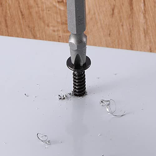#6 x 5/8" Sheet Metal Screws 100Pcs 410 Stainless Steel Flat Head Fast Self Tapping Screws Black Oxide by SG TZH - size: #6 x 5/8"