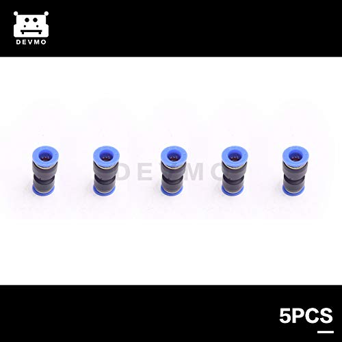 DEVMO 5PCS 6mm To 8mm Tube Air Pneumatic Push In Straight Gas Fittings Plastic Quick Connectors Fitting - size: 6mm To 8mm Tube