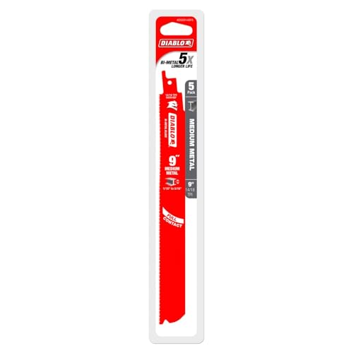 Diablo Bi-Metal Reciprocating Saw Blades - 9" Length, 14/18 TPI, 5-Pack