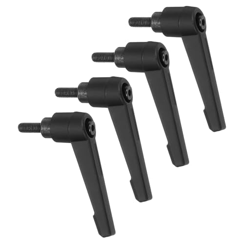 uxcell 4Pcs M5 x 12mm Adjustable Knobs Handle Male Thread Push Button Ratchet Quick Release Locking Rotating Bolt for Lathe Machinery, Black - size: M5 x 12mm