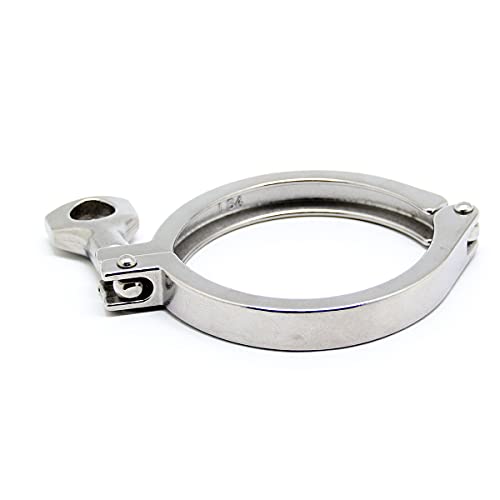 TC 3.5" Tri Clamp Stainless Steel 304 with Silicone Gasket - Heavy Duty Sanitary Single Pin Tri Clamp Clover - size: 3.5 inch