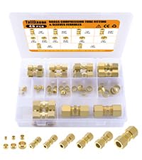 46pcs Brass Compression Tube Pipe Fittings Assortment Kit - size: 46Pcs Compression Kit