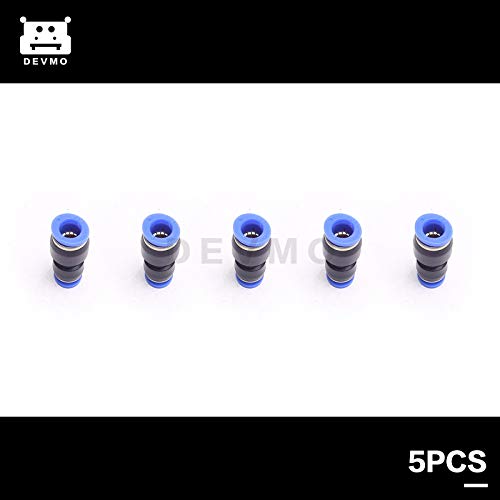 DEVMO 5PCS 8mm To 10mm Tube Air Pneumatic Push In Straight Gas Fittings Plastic Quick Connectors Fitting - size: 8mm To 10mm Tube