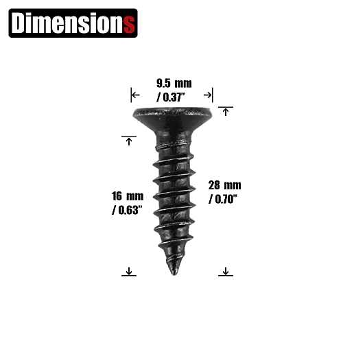 JQK #10 x 5/8" Black Screw, Flat Head Phillips Wood Screw 18-8 S/S Electroplating Black Stainless Steel, #10 x 5/8-Inch, 100-Piece, SB5016-P100 - color: Black, size: #10 x 5/8 IN(100 Pcs)