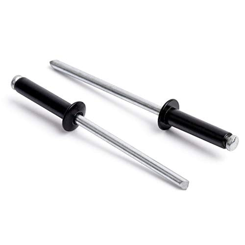 ISPINNER 100pcs 1/8" x 1/2" Aluminum Blind Rivets, 3.2 x 12.7mm Pop Rivets, Pack of 100 (Black) - size: 1/8" x 1/2"