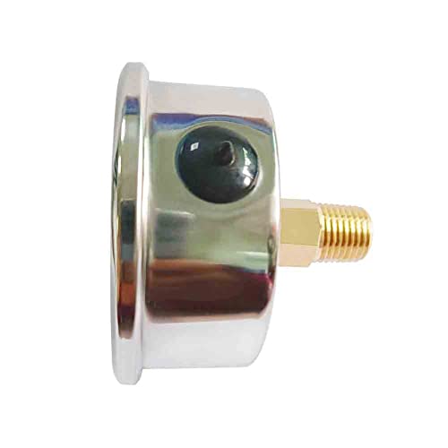 Pressure Gauge 1/4" NPT 0-100Psi Glycerin Filled 2 1/2 inch Dial 304 Stainless Steel Case Center Back Mount - size: 0-100Psi (liquid filled), style: Back Mount-1/4"NPT